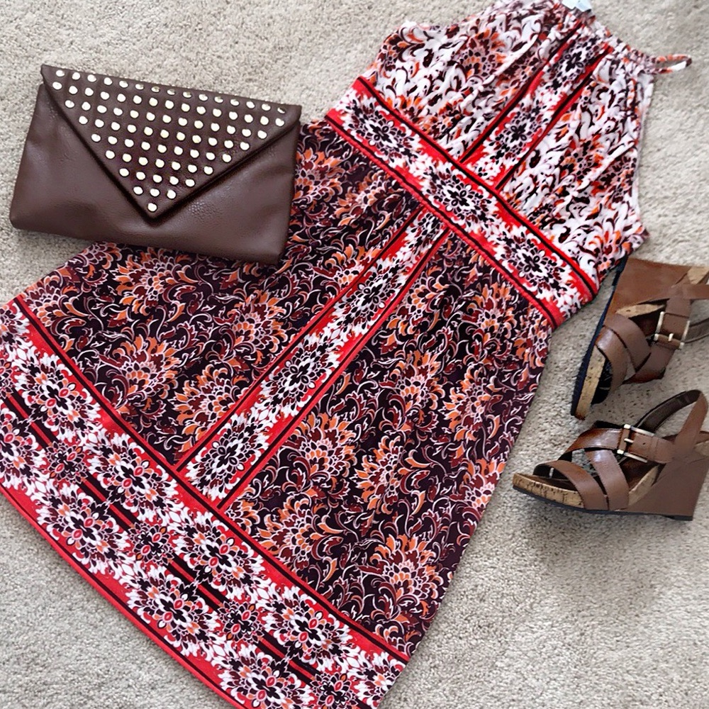 London Times Keyhole Halter Dress